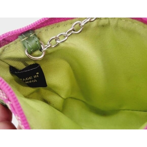 Coach Signature Watermelon Mini Bag Coin Pouch Keychain Wristlet Discontinued - Picture 3 of 4